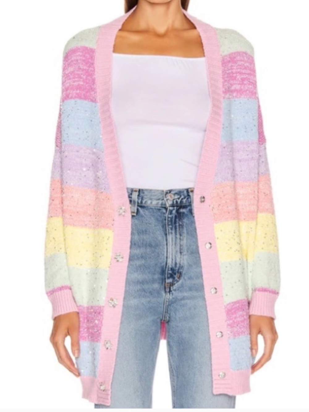 Olivia Rubin Mika Cardigan Stripe Pastels XS